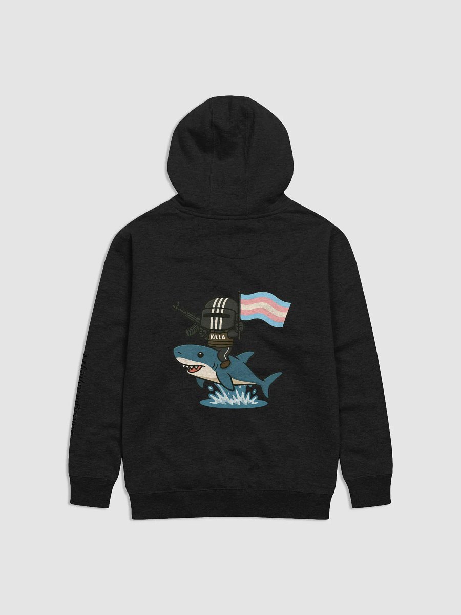Waves of Pride – Blahaj Rider Killa Hoodie (Trans Flag Edition) product image (19)