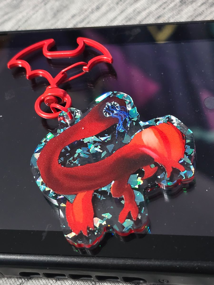 MonHun Red Khezu Holo Fleck Acrylic Charms product image (1)