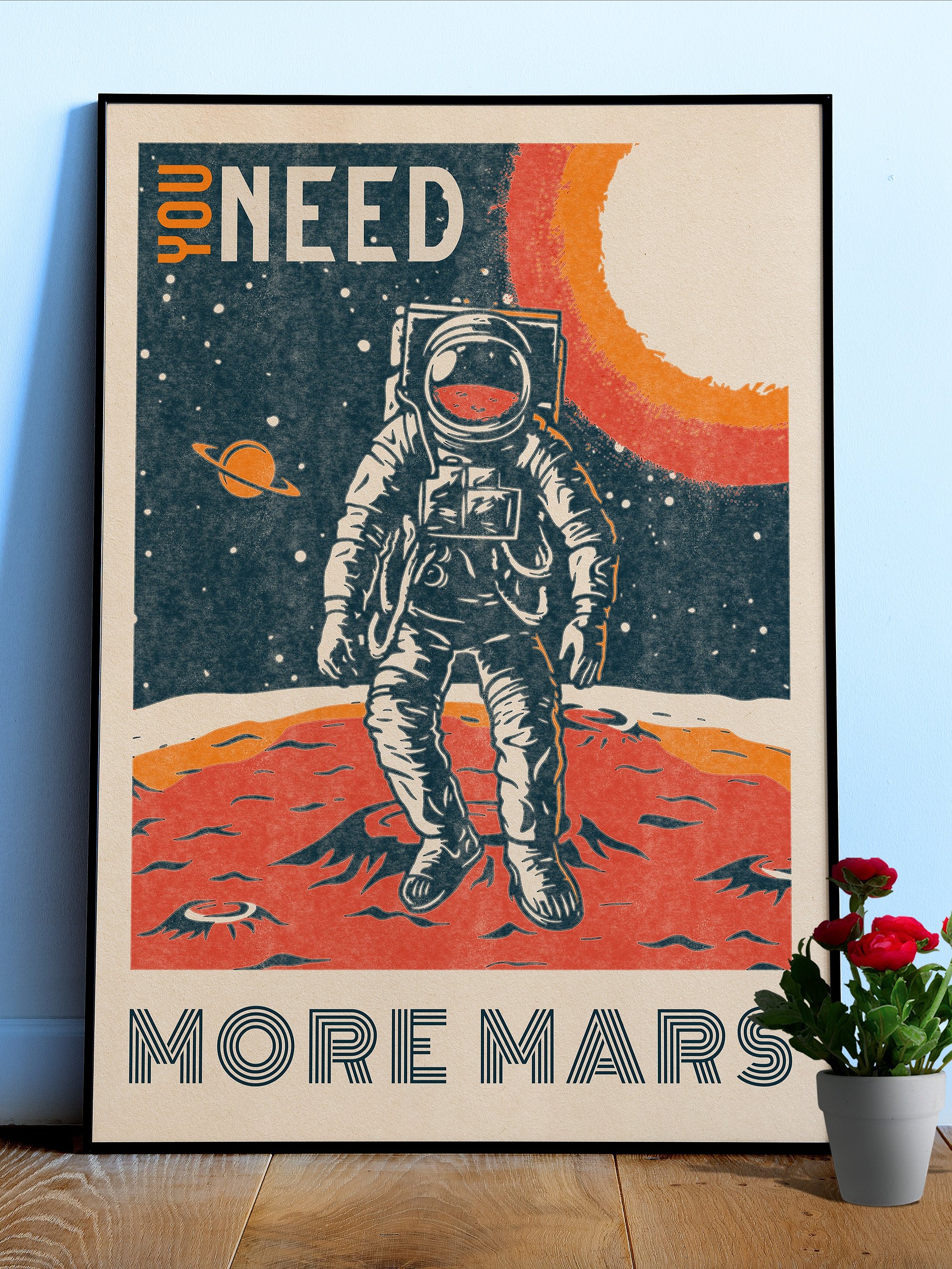 You need more Mars — Vintage space poster, retro space art, propaganda poster, retrofuturism art, retro sci-fi print product image (1)