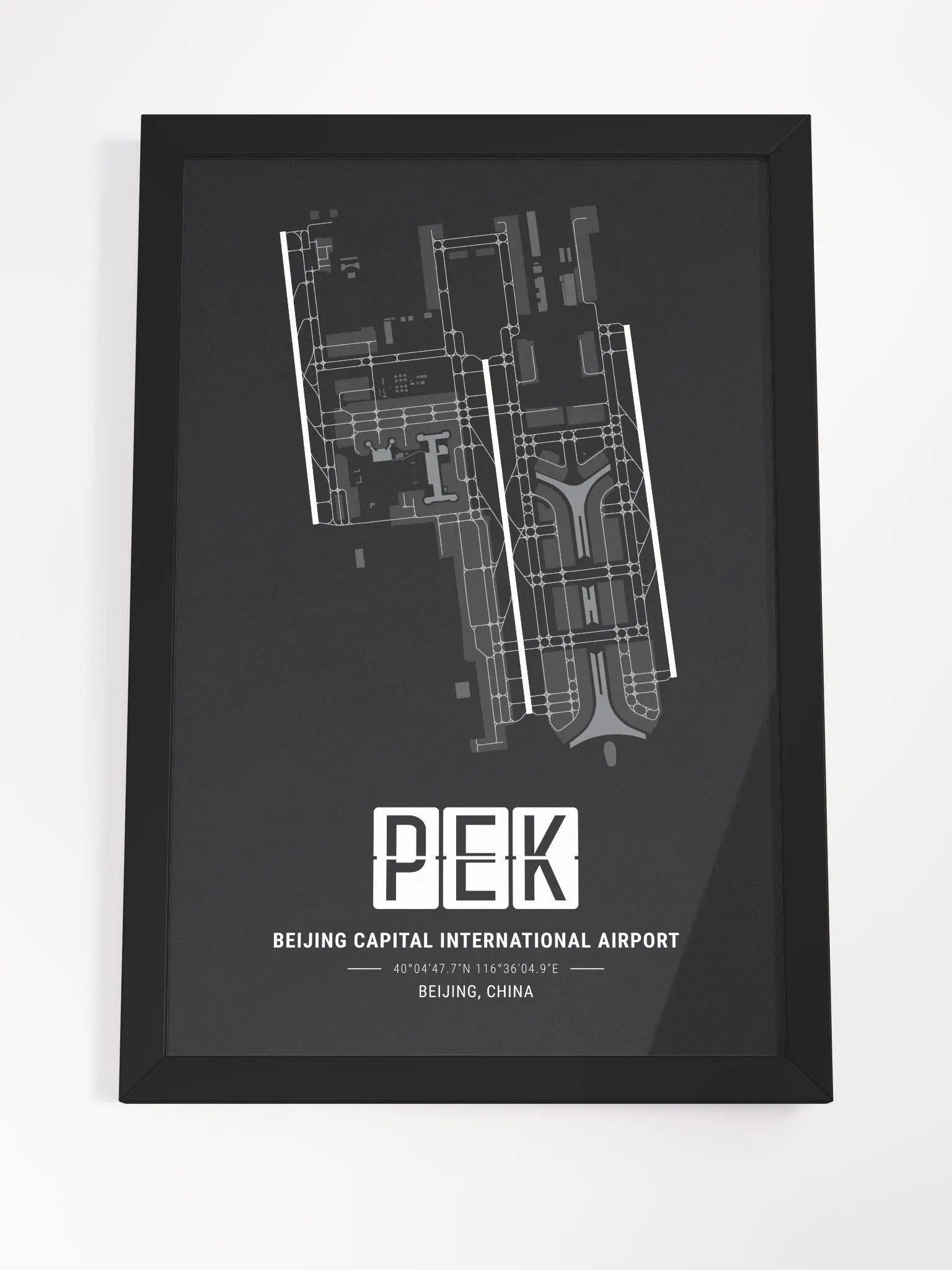 Framed Airport PEK Premium Map On Matt Paper product image (4)