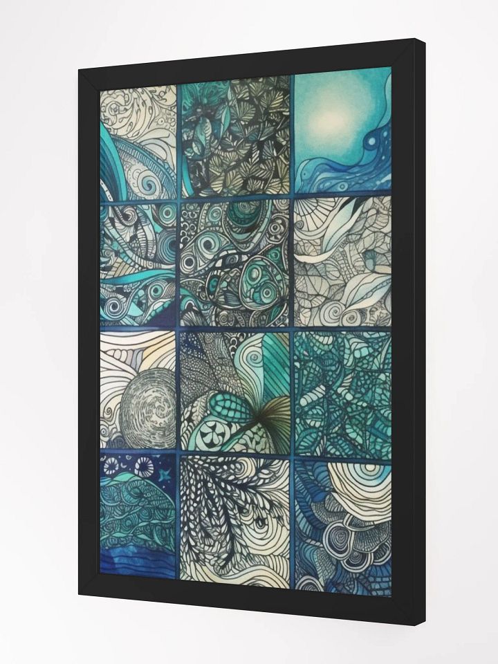 Aquatic Dreams Doodle Art Framed Poster - 12x18 product image (5)