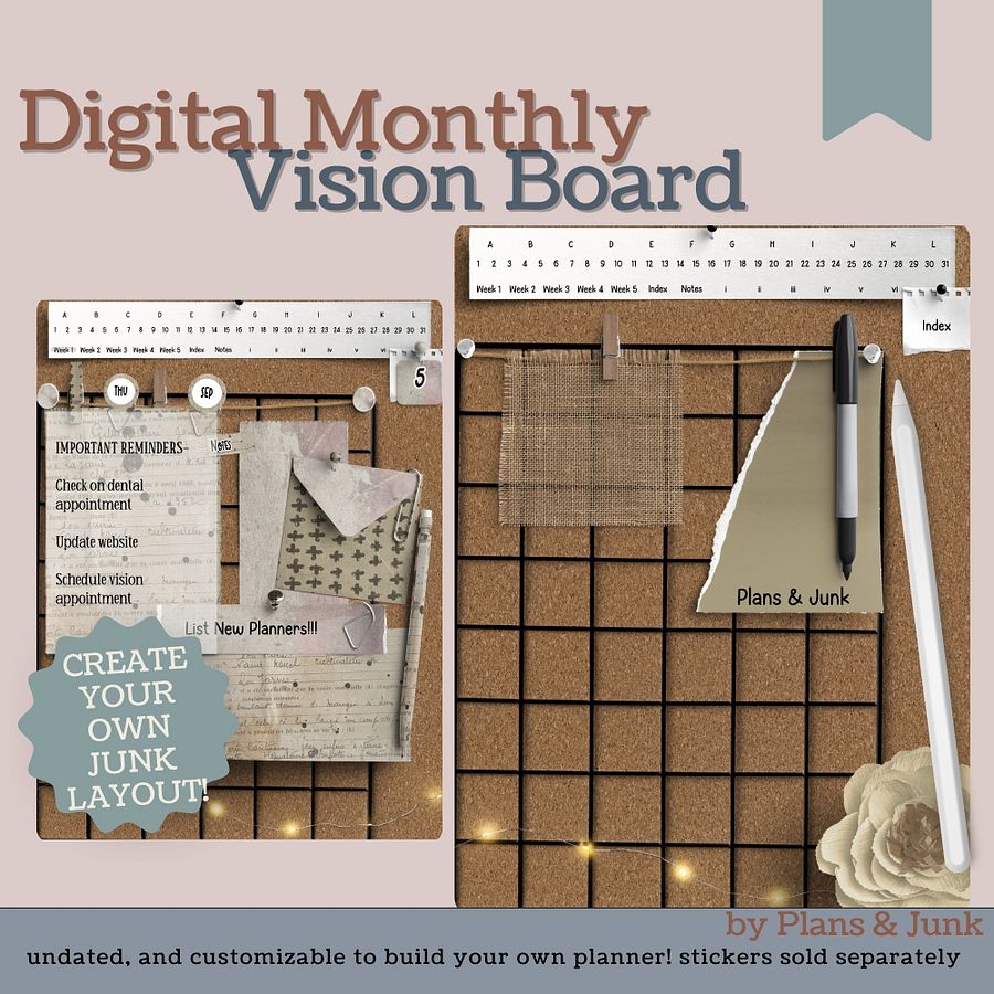 Monthly Portrait Vision Board V1 product image (1)