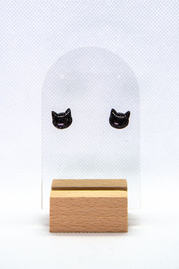 Small Black Cat Studs product image (2)