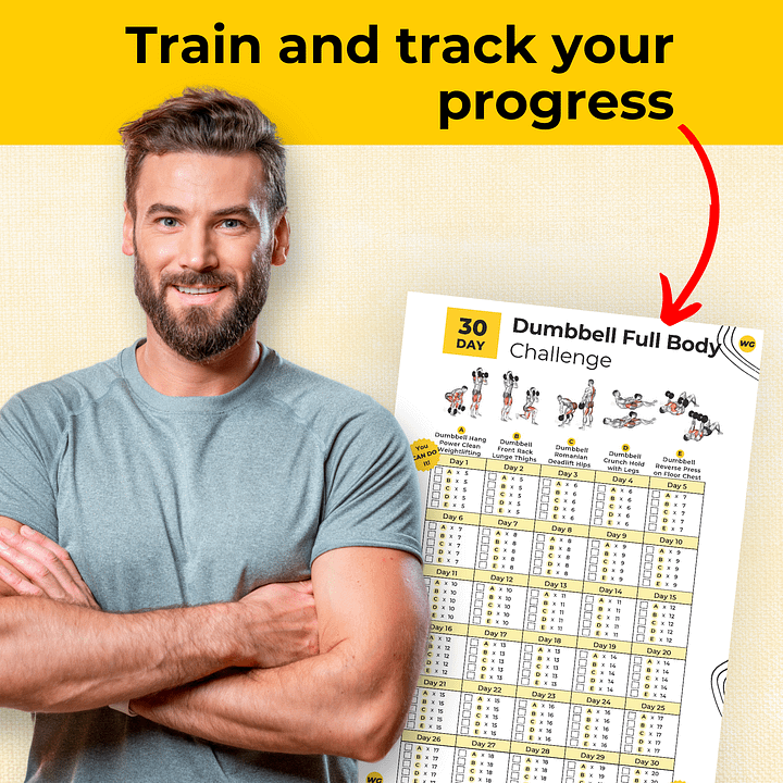 30 Day Dumbbell Full Body Challenge - Printable Workout Tracker product image (2)