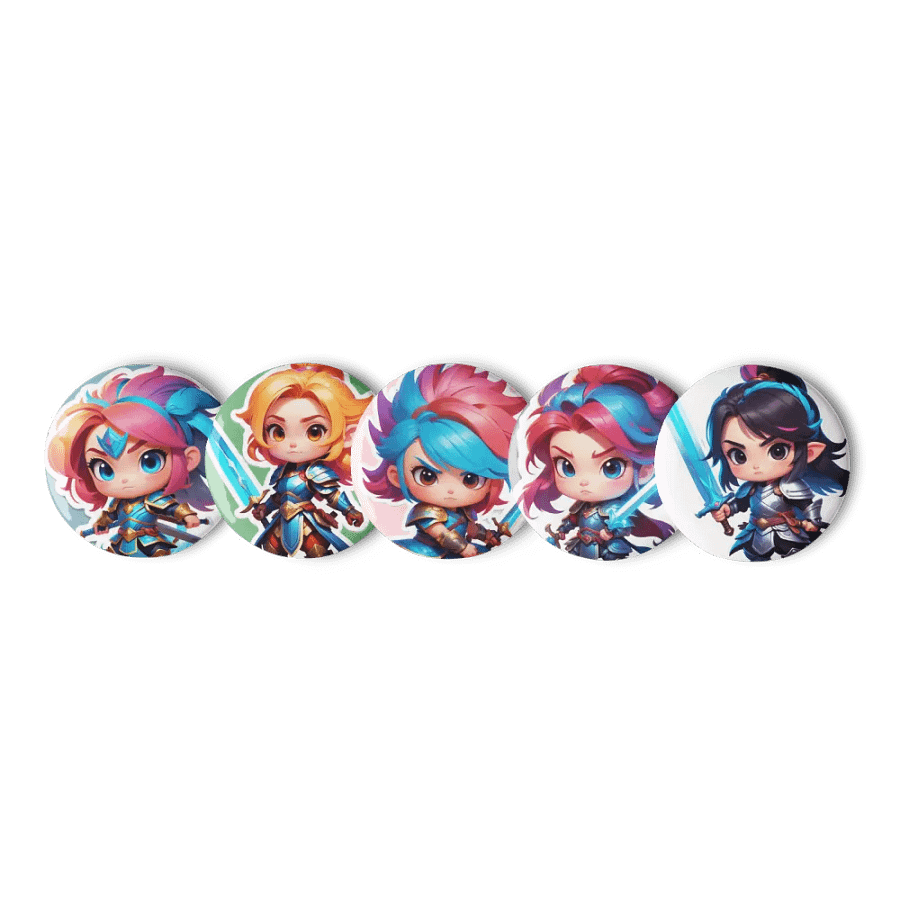 Chibi Warrior Set B - Pin Button Collection product image (6)