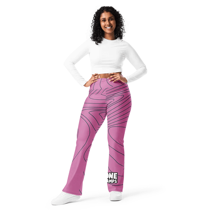 Flare Leggings womens pink and black color product image (1)