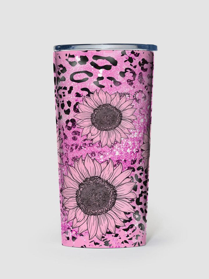 Leopard Sunflower 20oz Stainless Steel Tumbler gift for ladies moms daughters product image (1)