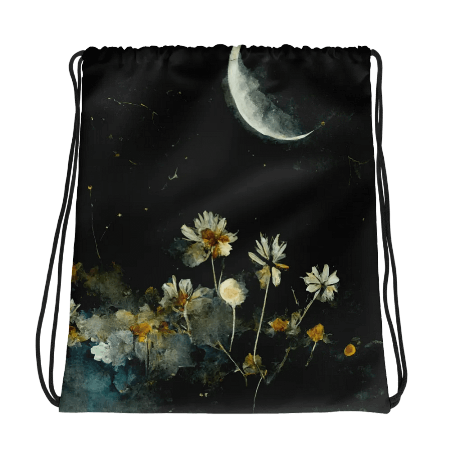 Moonlit Blossom Drawstring Bag product image (1)