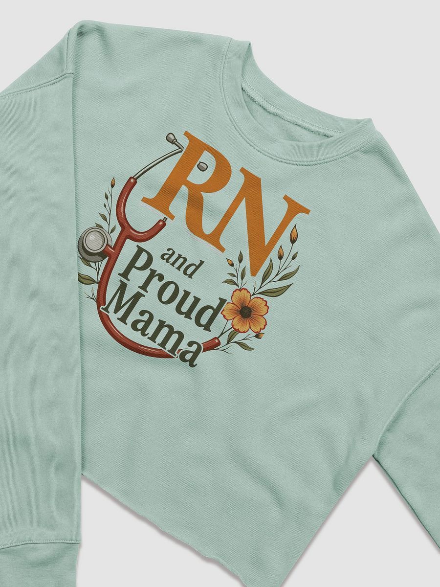 Proud RN and mama, Floral Stethoscope Fleece Crop Sweatshirt product image (5)