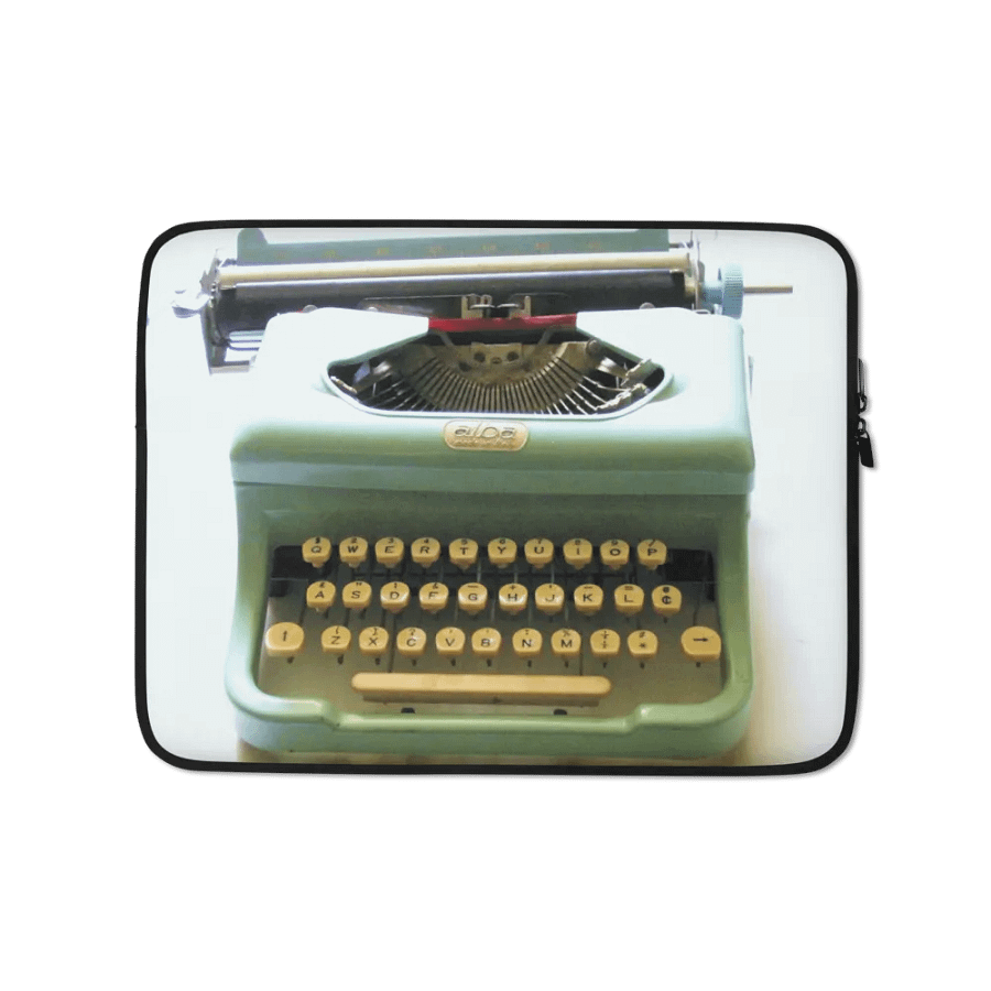 Mint Blue Typewriter Laptop Sleeve product image (1)
