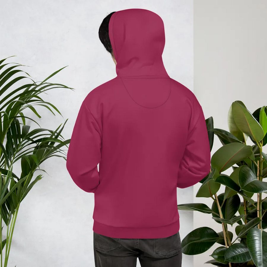 Plain Dark Red True Summer Unisex Recycled Polyester Heavyweight Premium Hoodie by Treasure Pie product image (11)