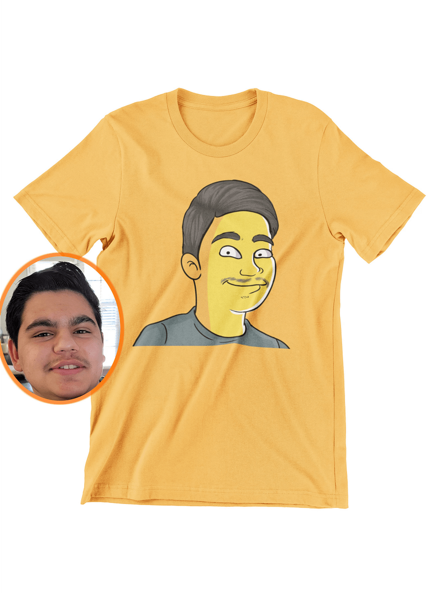 Yellow style t-shirt cartoon portrait, creative personalized gifts product image (1)