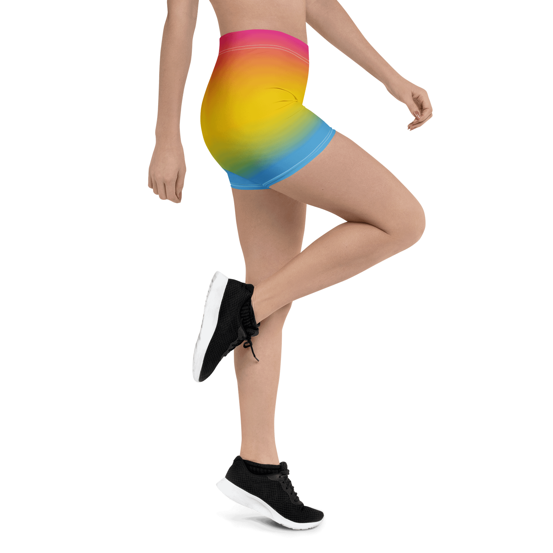 Pansexual Pride Gradient Bike Shorts product image (3)