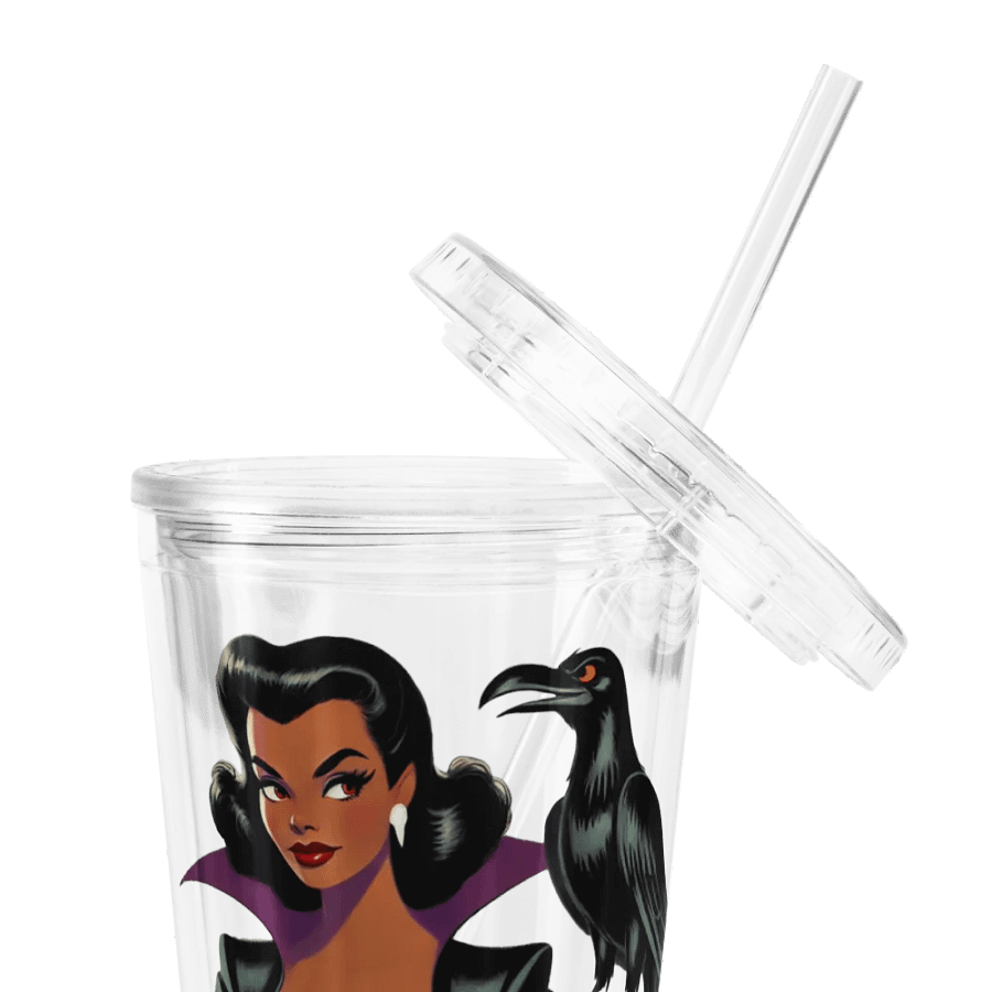 Woman and Raven Double Wall 16 oz Tumbler with Straw product image (3)