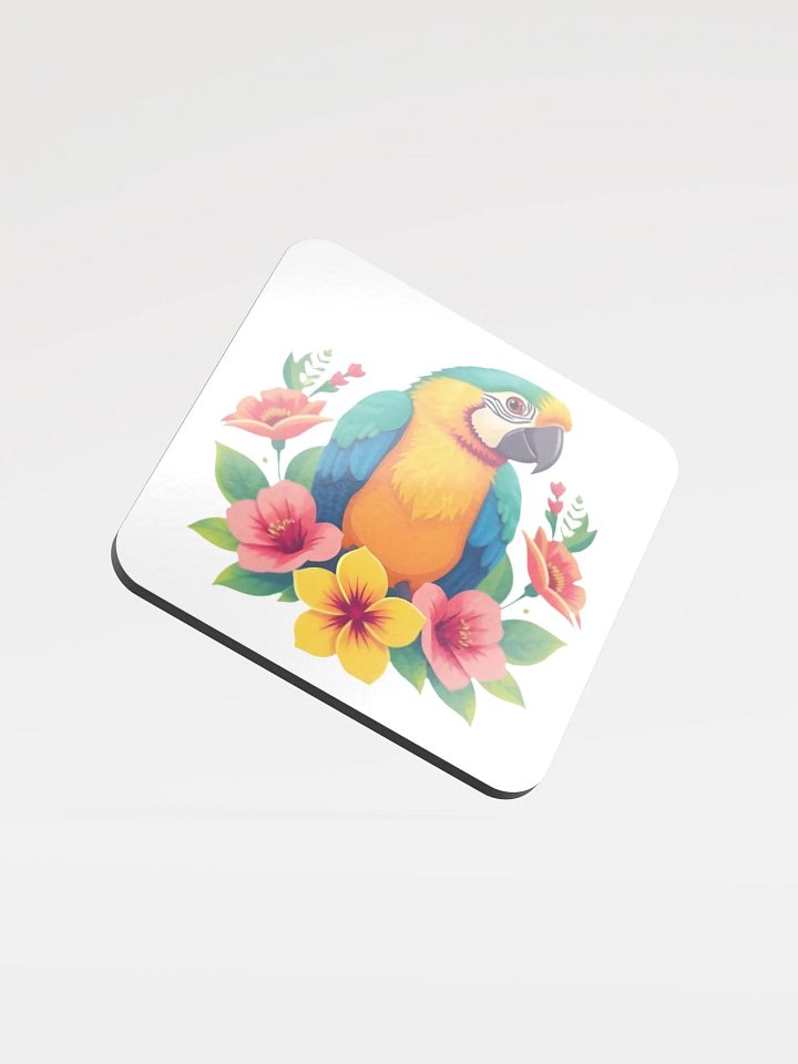 Floral Parrot Cork Coaster product image (2)