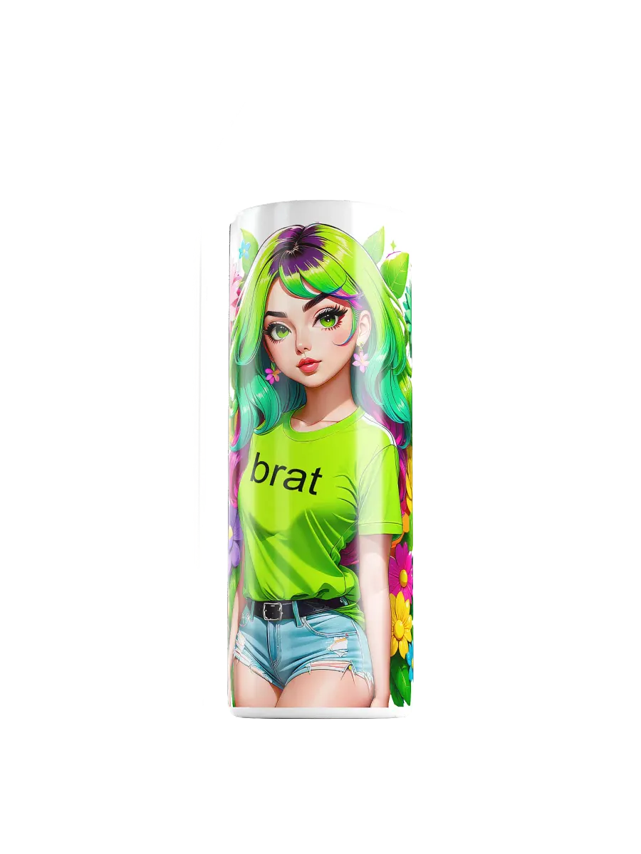 Brat 20 oz Skinny Stainless Steel Tumbler - White - Brat Life v4 product image (1)