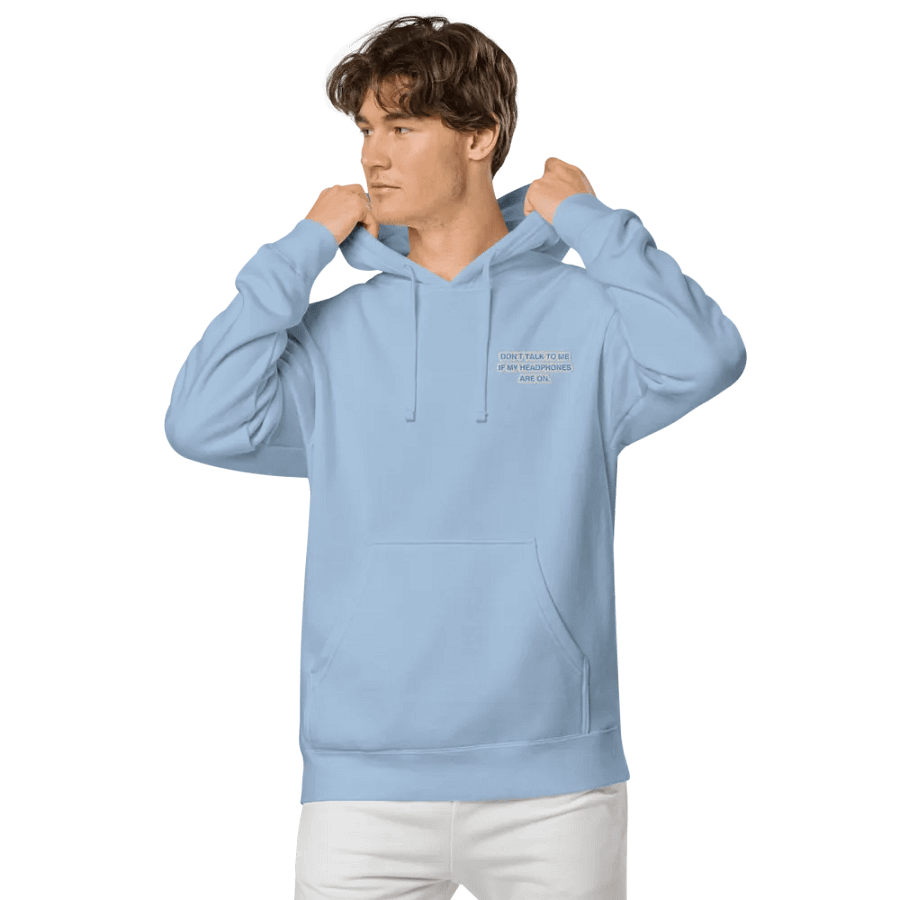 L.C. HEADPHONES ON (aqua bubble design) embroidered pigment hoodie product image (7)