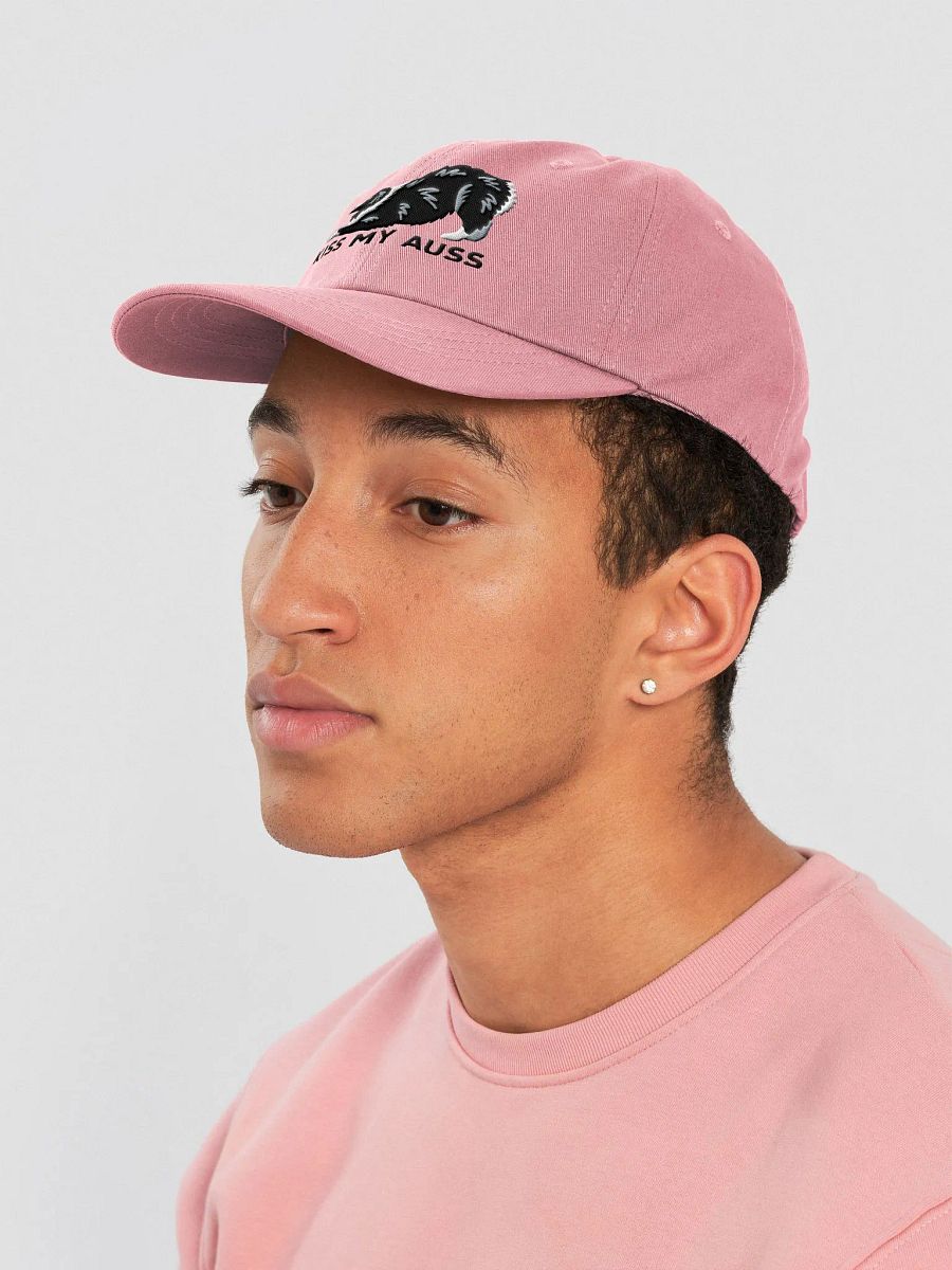 Kiss My Auss Classic Dad Hat(Embroidered) of an Australian Shepherd(Black & White) product image (28)