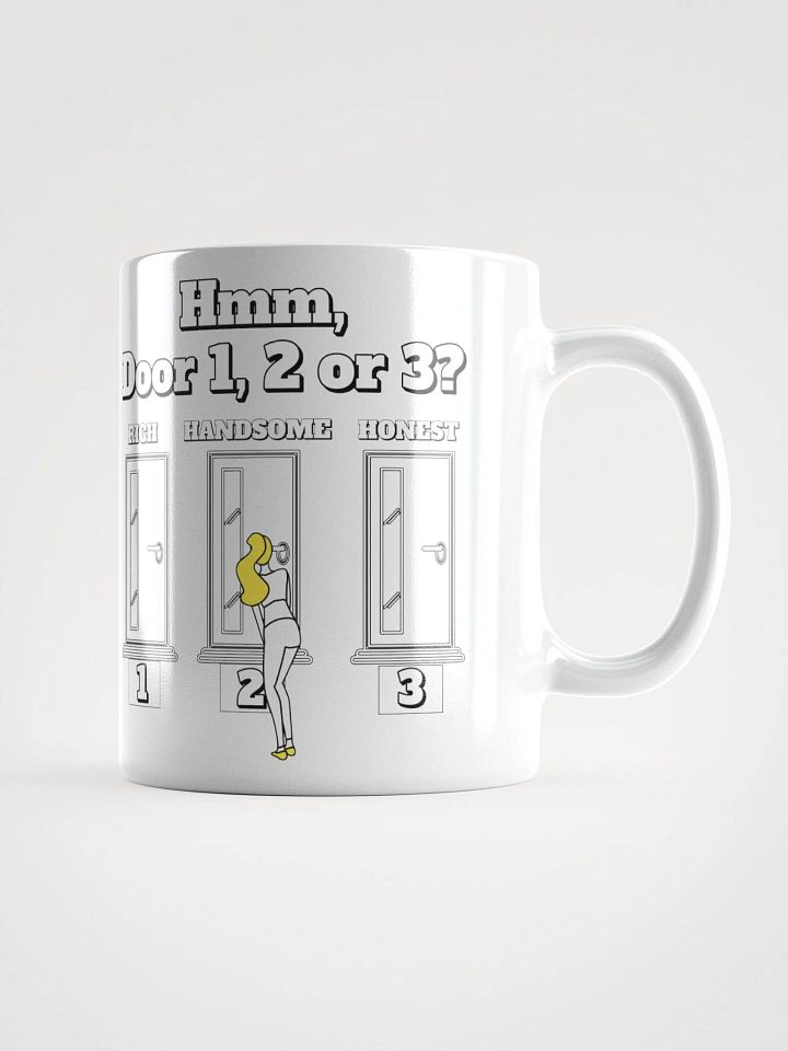 Hmm, Door 1, 2, 3? Funny Humorous White Mug product image (3)
