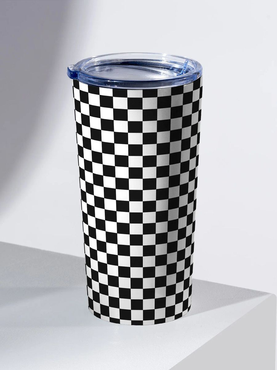 Checkered! Black and White Checkers 20 oz Stainless Steel Tumbler product image (2)