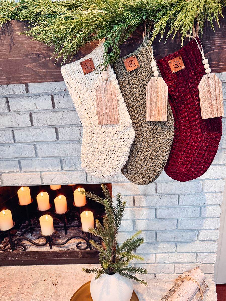 Festive Snowy Wheat Crochet Stocking Pattern product image (5)