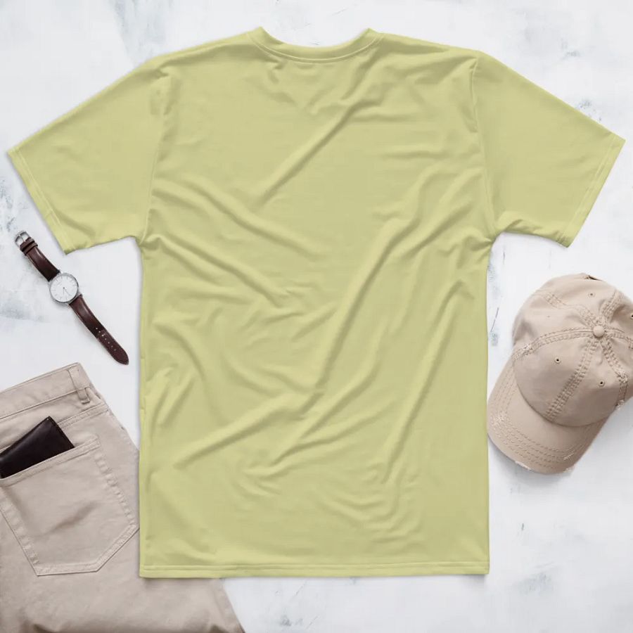 Plain Light Yellow True Summer Men's Crewneck Polyester Heavyweight Premium T-Shirt by Treasure Pie product image (2)