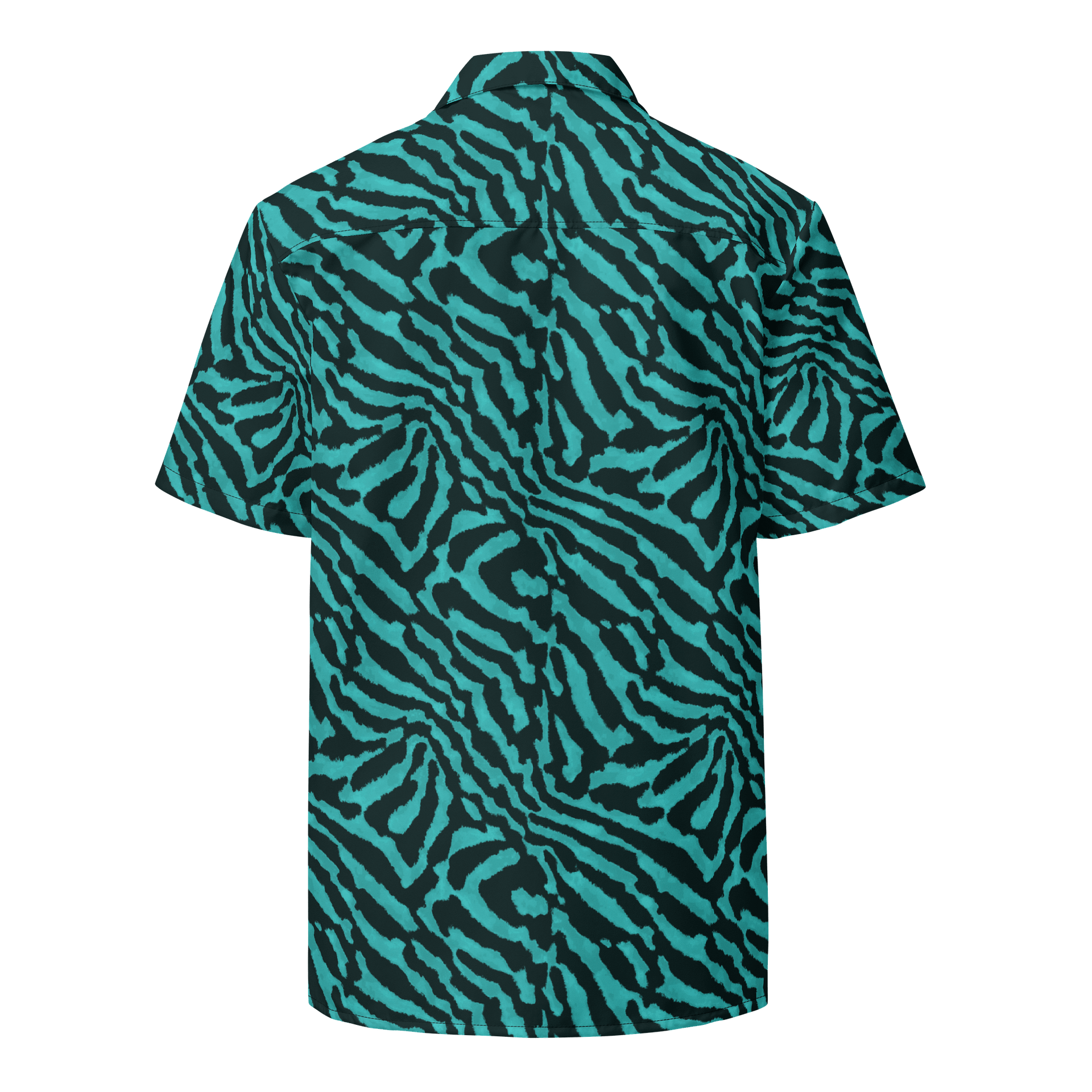 Teal Zebra Hawaiian Shirt product image (2)