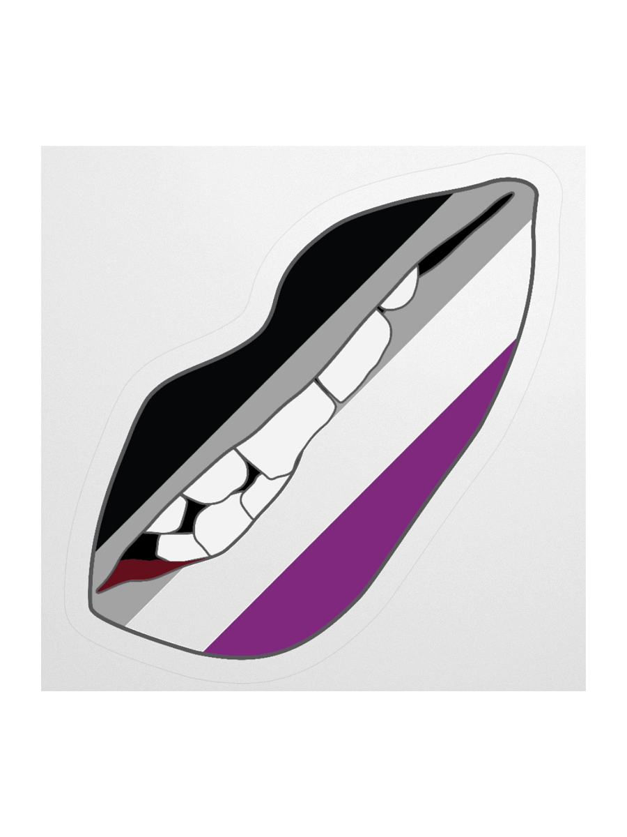 Asexual Pride Flag Biting Lips Sticker product image (3)