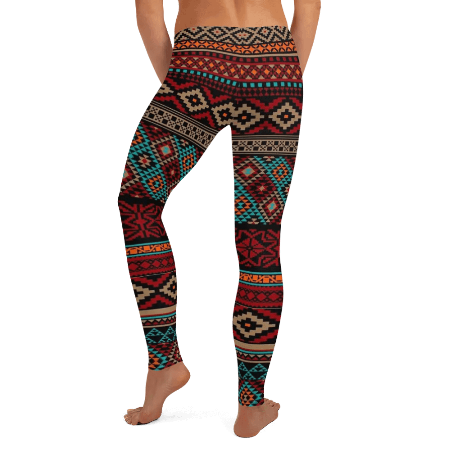 Boho Chic Aztec Print Leggings: Vibrant Southwestern-Inspired Women's Activewear product image (8)
