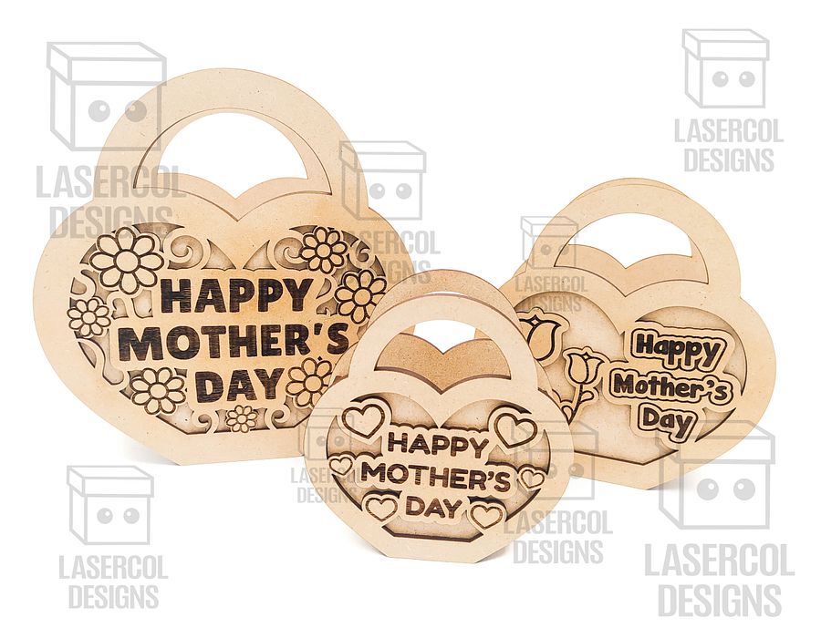 Mother's Day Gift Basket (3 Sizes) - Laser Cut Files product image (8)