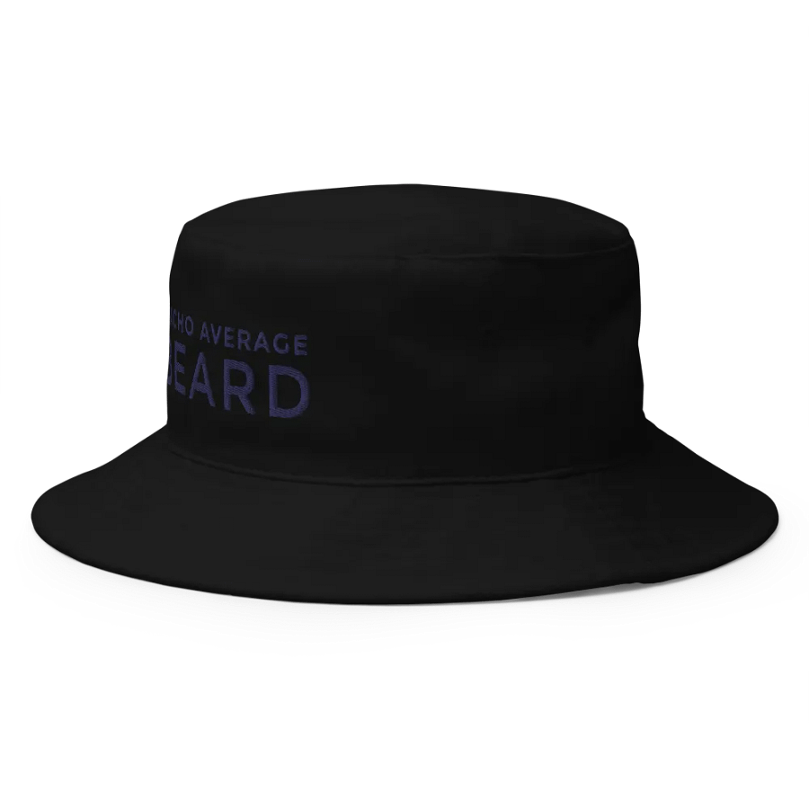 Nacho Average Beard Black Bucket Hat (Navy Embroidery) product image (2)