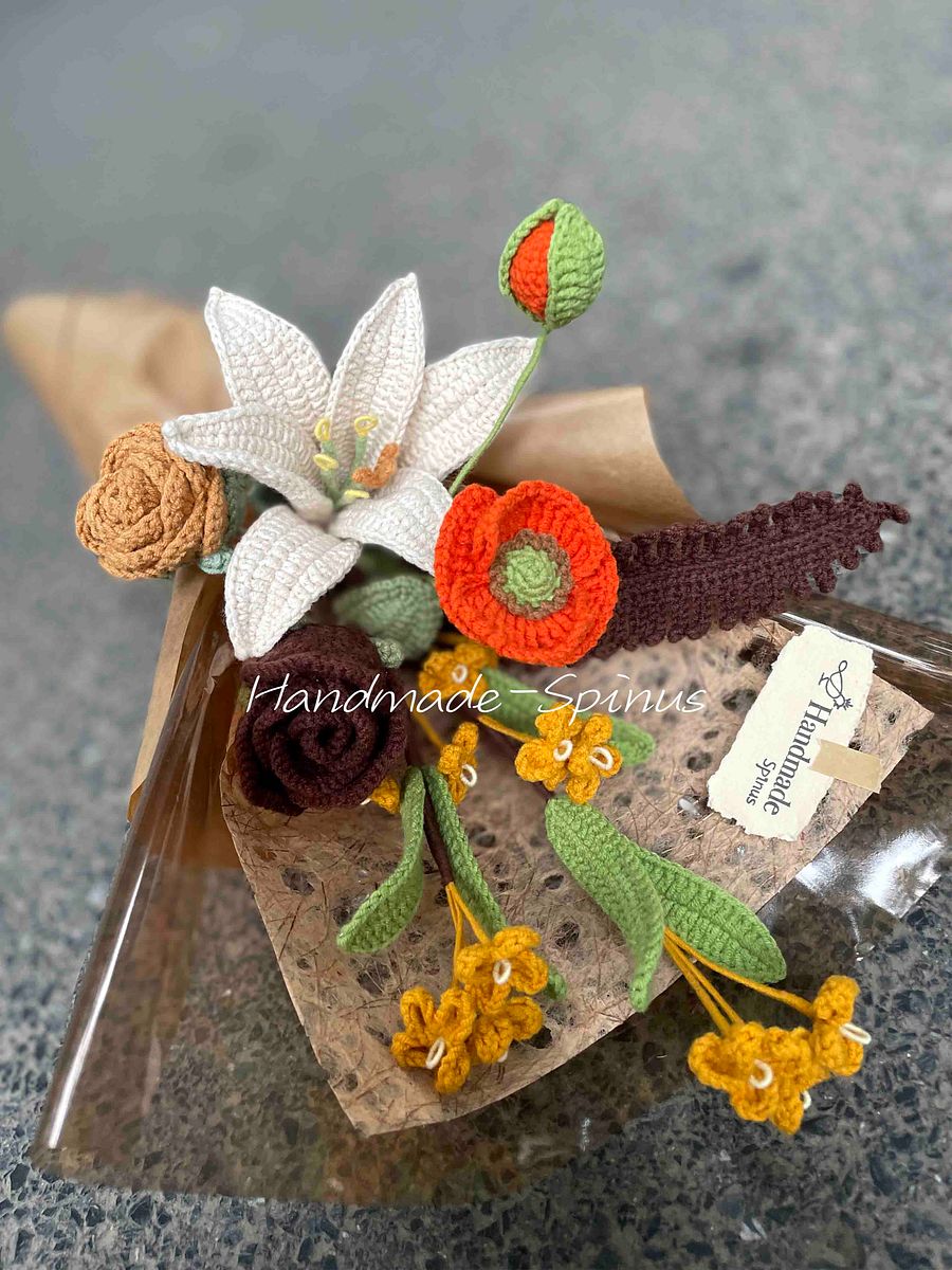 Orange Blossom Crochet Knit Bouquet product image (5)