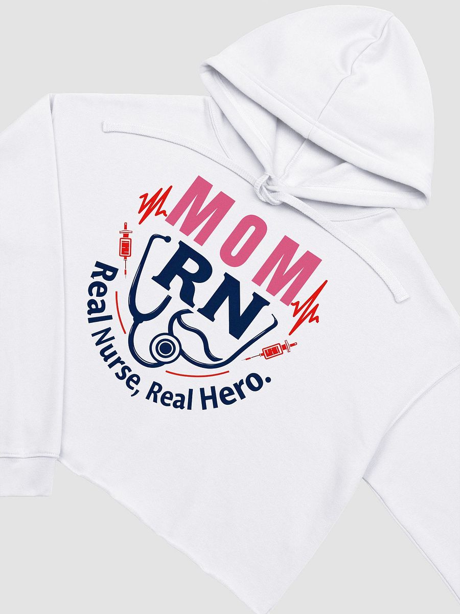 Mom RN, Real Nurse, Real Hero Crop Hoodie product image (14)