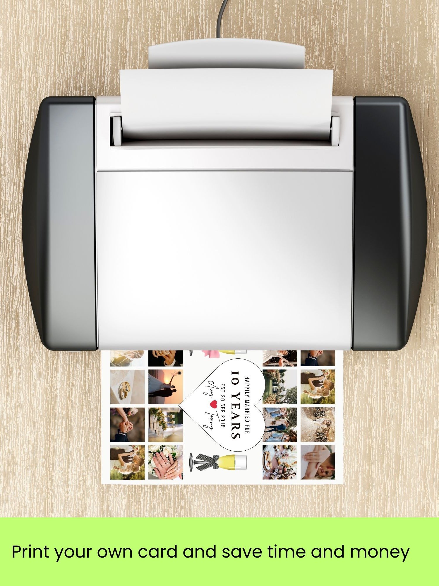 Champagne Glasses With Bow Anniversary Photo Card Template product image (9)