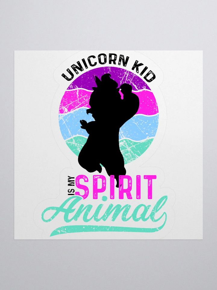 Unicorn Kid Is My Spirit Animal Kiss-Cut Sticker product image (1)