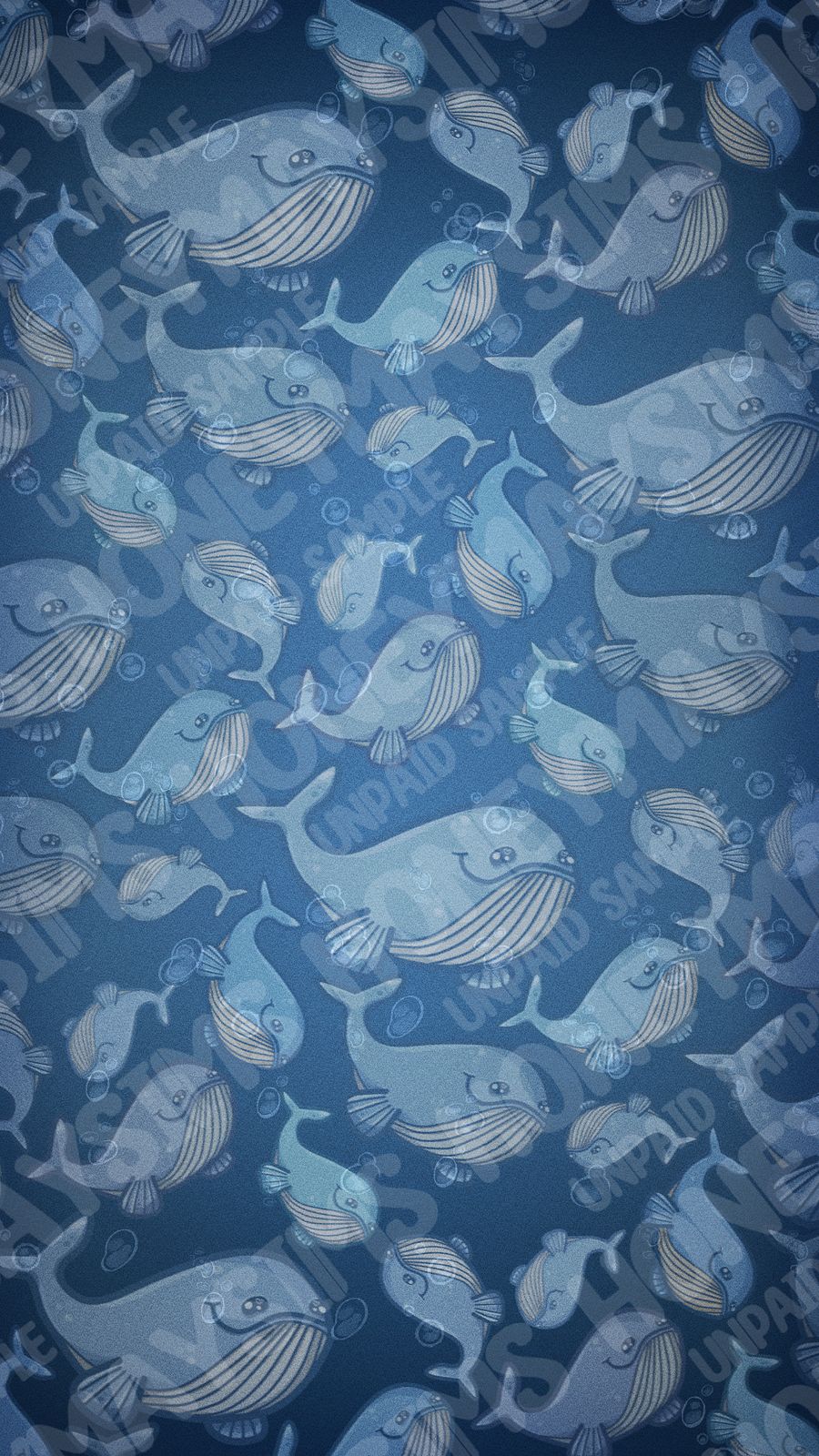 'Whalebert' Digital Wallpaper - Phone - Dark Blue product image (1)