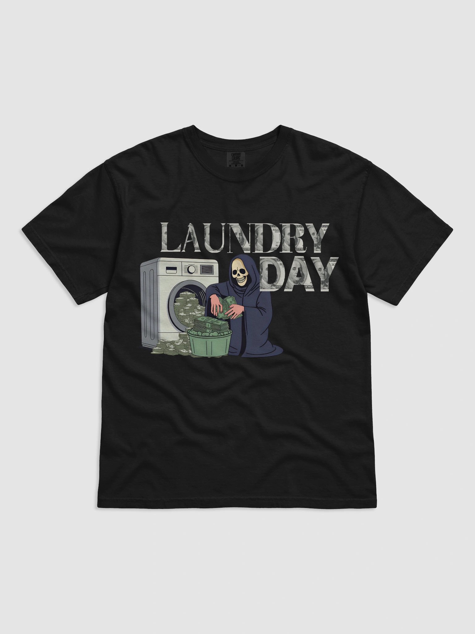 Laundry Day Money Tee – Bold Graphic T-Shirt with Washed Cash Design product image (3)