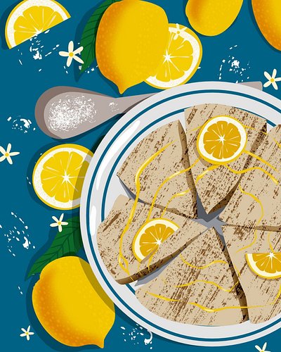 A vacation in Greece gave me the inspiration to make this lemon scones illustration…#digitalart #digitalillustrations #affini...