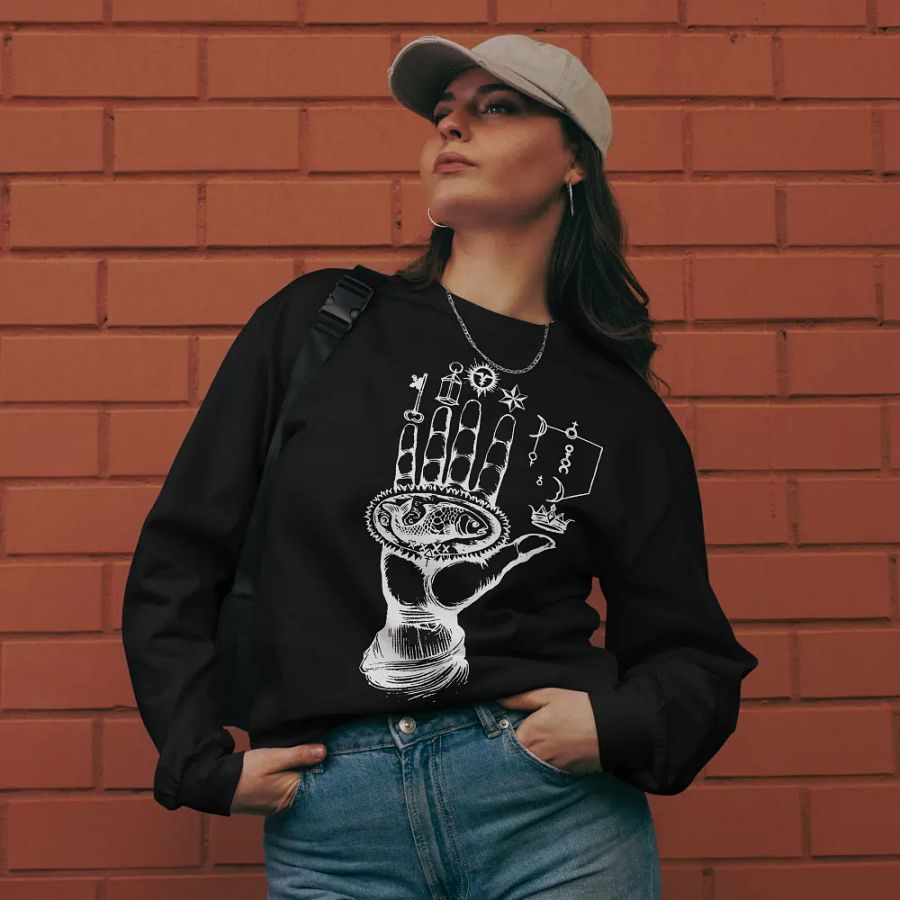 [Hand of Mysteries 3 - White] - Unisex Premium Heavyweight Long Sleeve Shirt product image (8)