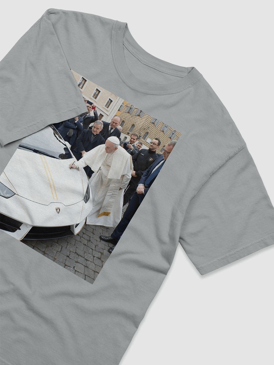 pope francis signing lambo tee product image (5)