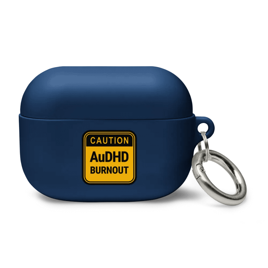 CAUTION: AuDHD BURNOUT (black outline) airpods case product image (7)