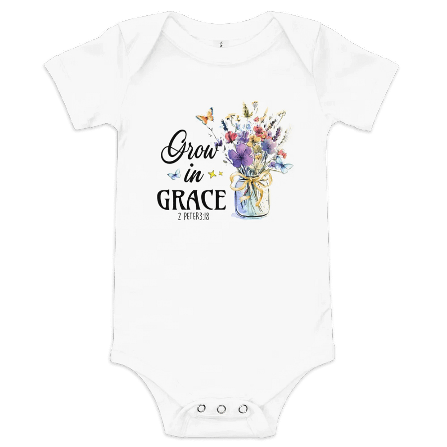 Blossoming Grace: 'Grow in Grace' Baby Onesie product image (2)