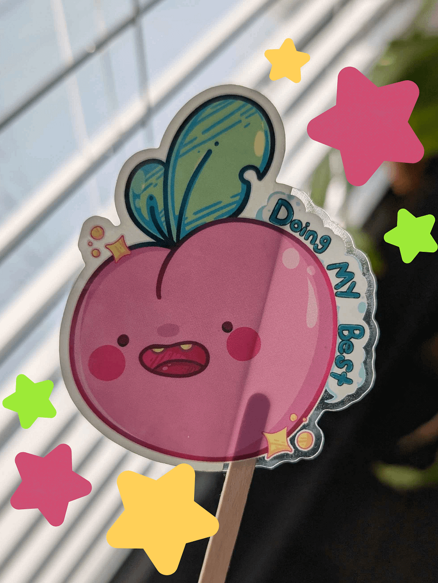 Momo Doing His Best 🍑 (Clear) product image (2)