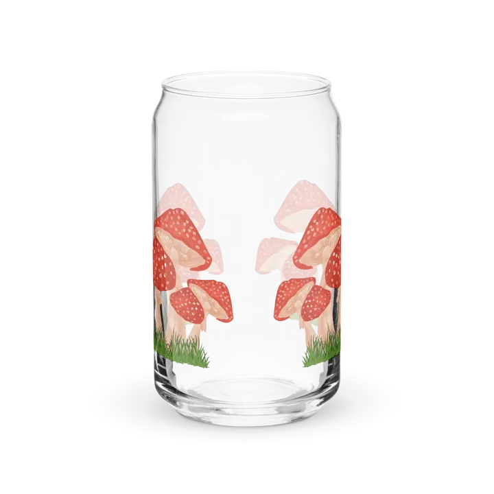 Mushroom Print Glass Can Cup With Or Without Lid product image (2)