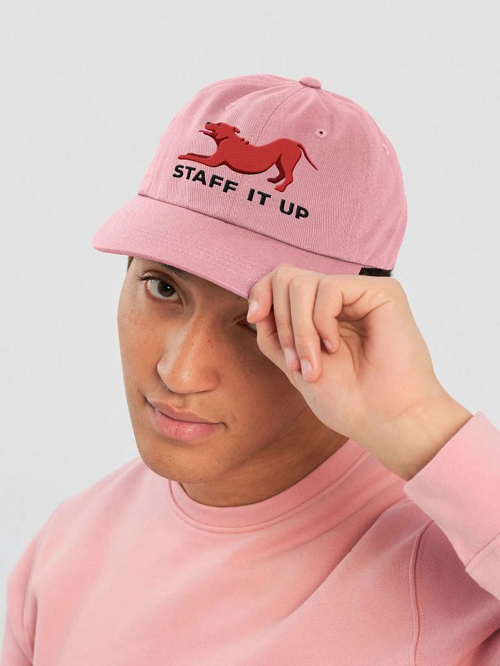 Staff It Up Classic Dad Hat(Embroidered) of a Staffordshire Terrier(Red) product image (18)