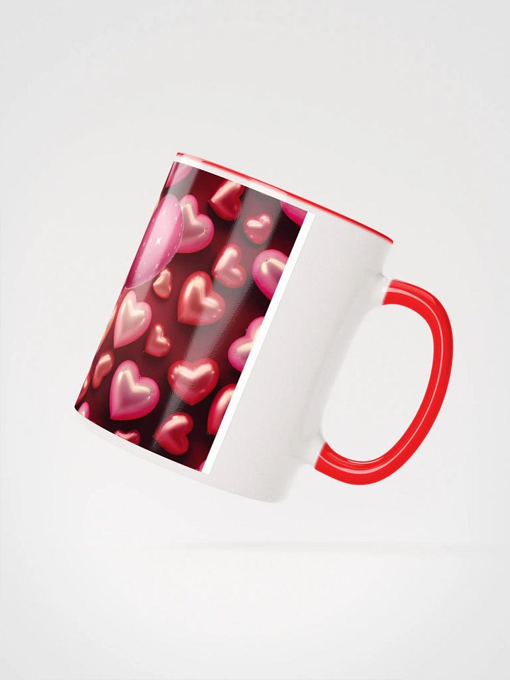 Valentine bear, red, pink balloons background mug product image (4)