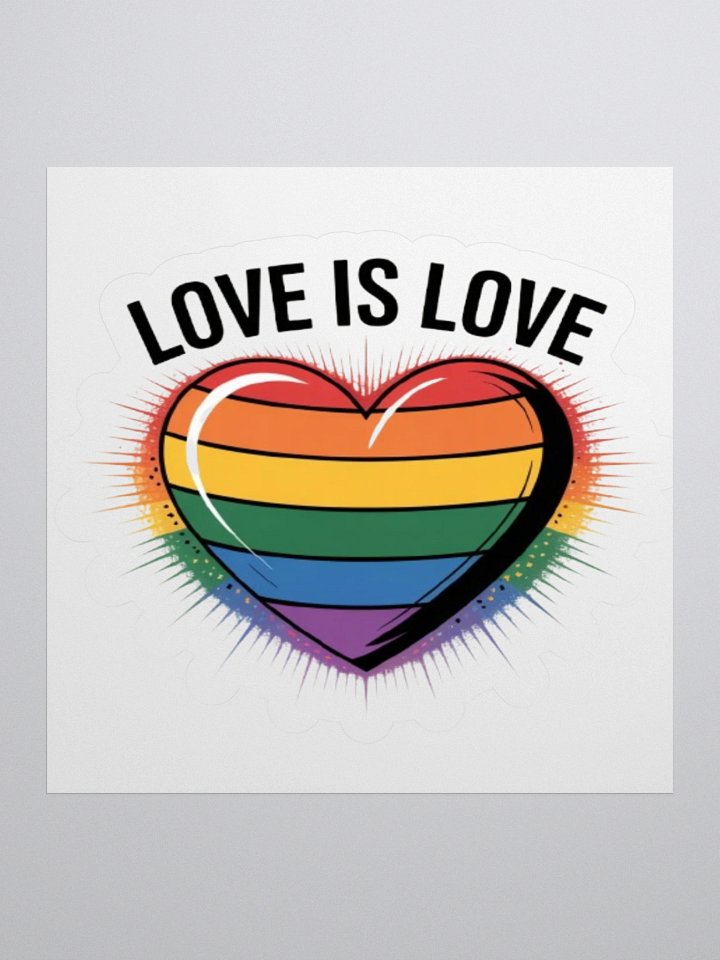Love Is Love Pride Sticker - Rainbow Heart Design product image (1)