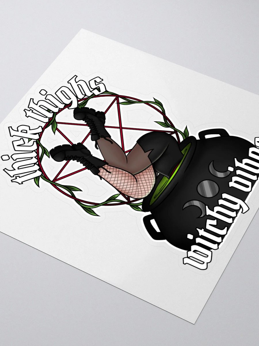 Thick Thighs Witchy Vibes Kiss Cut Sticker product image (3)