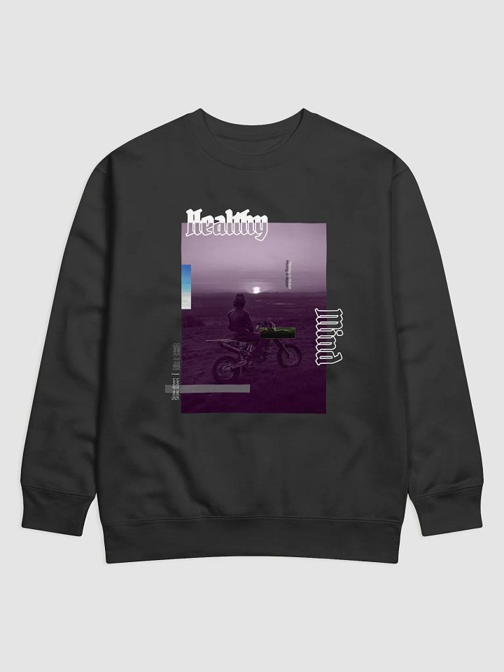 Healthy Mind | Dirt Bike Sunset Glitch Crewneck product image (1)
