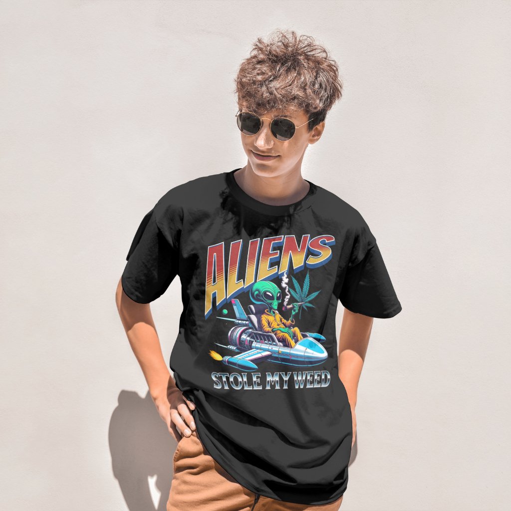 Cannabis - Aliens Stole My Weed - Design | Men's Heavyweight T-shirt product image (2)